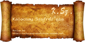 Kalocsay Szofrónia névjegykártya
